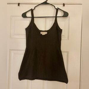 Michael Kors Ribbed Babydoll Camisole Brown Women’s size M